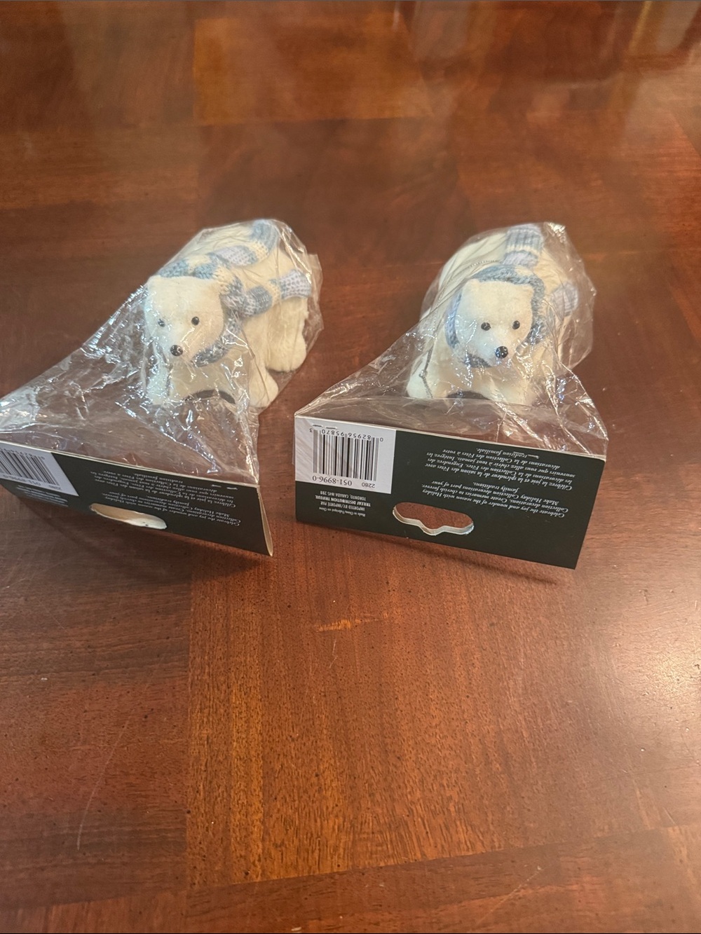 Vintage Polar Bear Christmas Holiday Collection Ornaments Set of 2